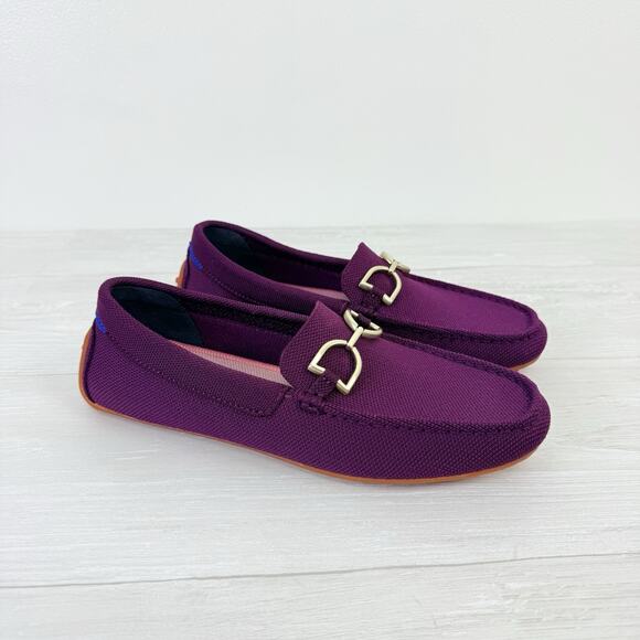 NEW Rothy’s Double Bit The Driver Loafers Size 8.5 Purple Sapphire Comfort Shoes - Picture 1 of 16